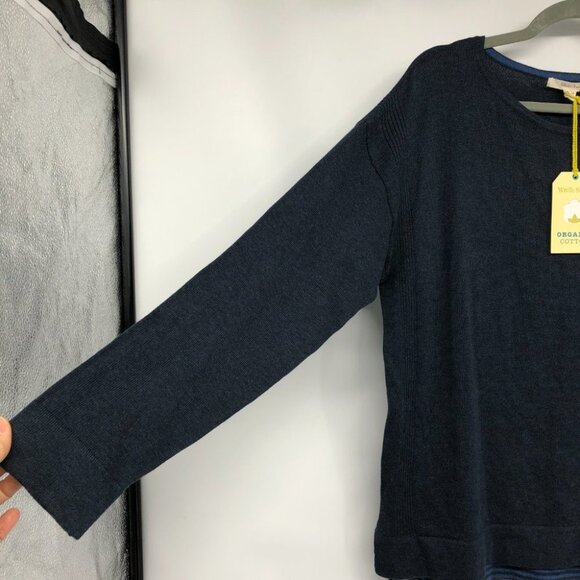 NWT Whitestuff Navy Cotton Rich Textured Crew Neck Olivia Jumper size ~ 10-12 - Picture 10 of 16